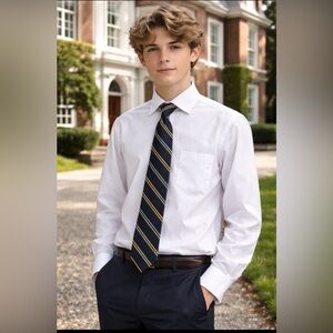 NWOT CONCORD UNIFORM BOYS WHITE BUTTON DOWN SHIRT LONG SLEEVE Size 20